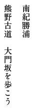 南紀勝浦 熊野古道　大門坂を歩こう